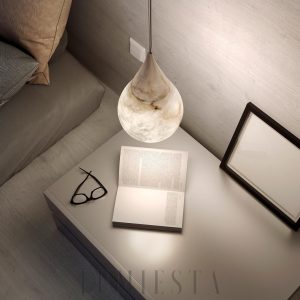 wm_13271770471320938928.jpg Dropp - Lampa wisząca z alabastru, kropla biała, 18×34 cm, 1-punktowa