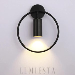 Lampa ścienna okrągła w stylu nowoczesnym z metalu