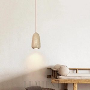 Beżowa lampa wisząca Travertine — ciepłe światło