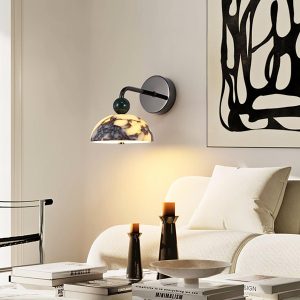 wm_13387145816780578844.jpg Minimalistyczny kinkiet marmurowa kopuła biały czarny 15cm