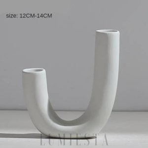 Elegancki biały ceramiczny wazon 12–14 cm