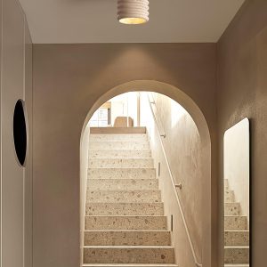 Vaarnii - Lampka sufitowa z trawertynu w beżowym stylu 12cm