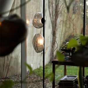 Annapurna - Lampa podłogowa 3-płomienna szkło złoto 180/90cm