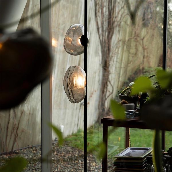 Annapurna - Lampa podłogowa 3-płomienna szkło złoto 180/90cm