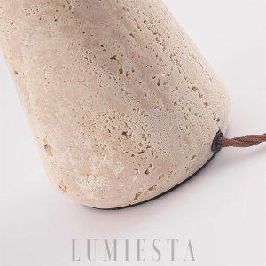 Minimalistyczna lampa trawertynowa cylindryczna 30 cm beżowa