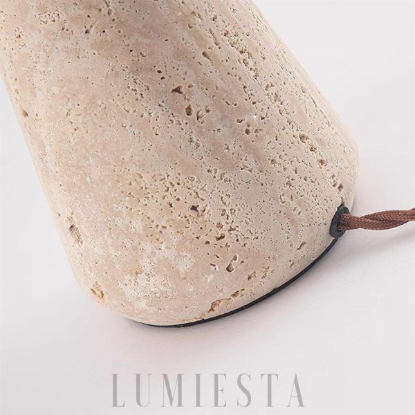 Minimalistyczna lampa trawertynowa cylindryczna 30 cm beżowa