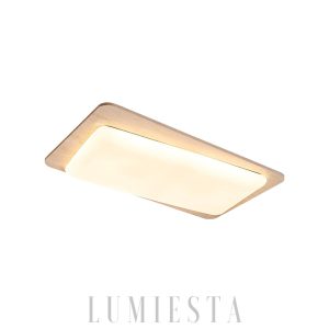 Elegancka prostokątna trawertynowa lampa sufitowa 93x54cm