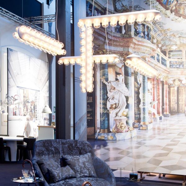 Lampa wisząca Prop Light podwójna pionowa biała 99 cm