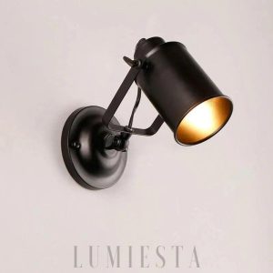 Nowoczesna lampa ścienna z regulowanym kloszem czarna