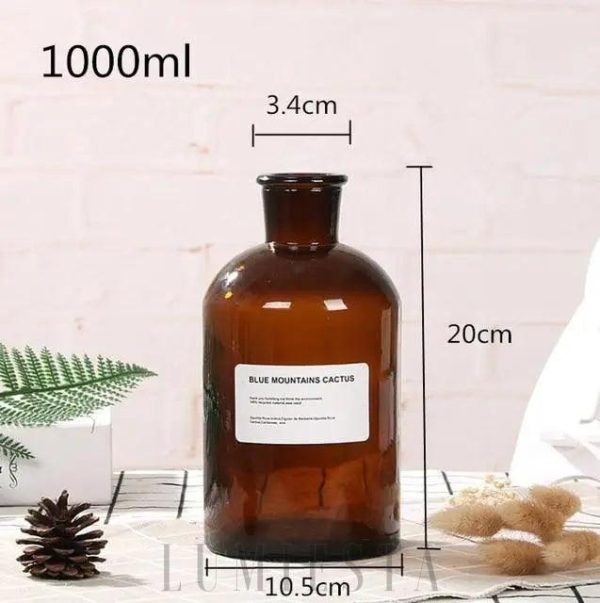 Butelka szklana 250ml brązowa stylowa dekoracja domu