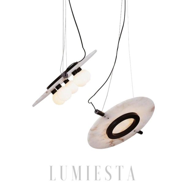 Lampa wisząca Magma Alabaster 51 cm czarno-biała