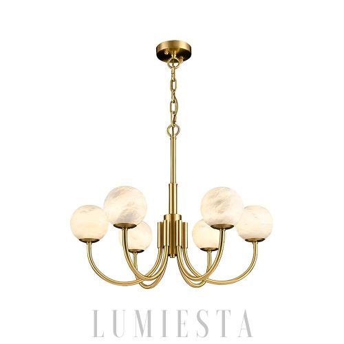 Mayfair - Alabaster i mosiądz, nowoczesna, 65/80 cm