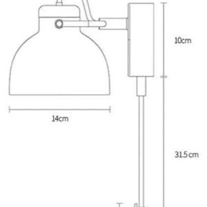 Nowoczesna lampa ścienna industrialna z metalowym kloszem