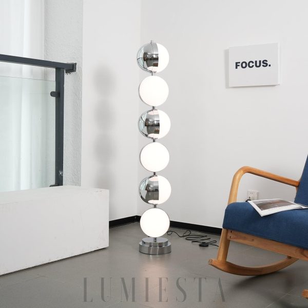 Lampka podłogowa Vloer z chromowanym wykończeniem 146cm