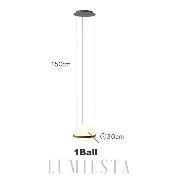 Nowoczesna lampa wisząca kula z czarnym akcentem
