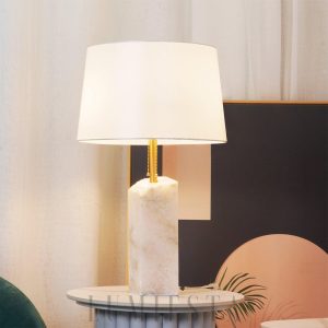 Borealis - Lampa Alabaster - nowoczesna biało-złota 35cm