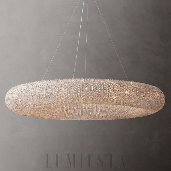 Przydymiony żyrandol LED w kształcie okręgu 183 cm