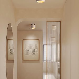 Vaarnii - Lampka sufitowa z trawertynu w beżowym stylu 12cm