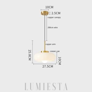 Lampa wisząca w stylu nowoczesnym z mlecznym kloszem 28cm