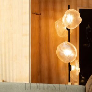 Annapurna - Lampa podłogowa 3-płomienna szkło złoto 180/90cm