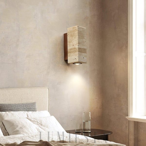 Thebes - Ścienna kolumna z travertynu, minimalistyczna