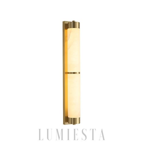 Vinson - Nowoczesna lampa ścienna z alabastru, mosiądz