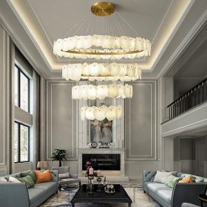 Torny - Elegancka okrągła lampa wisząca, wielopoziomowa