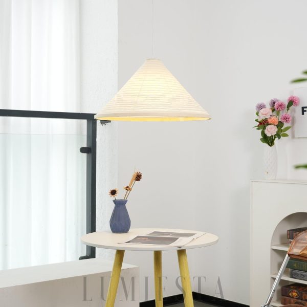 Lampa wisząca z papieru washi w kształcie kapelusza 50cm