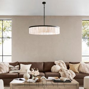 Alabastr - lampa wisząca okrągła w stylu minimalistycznym