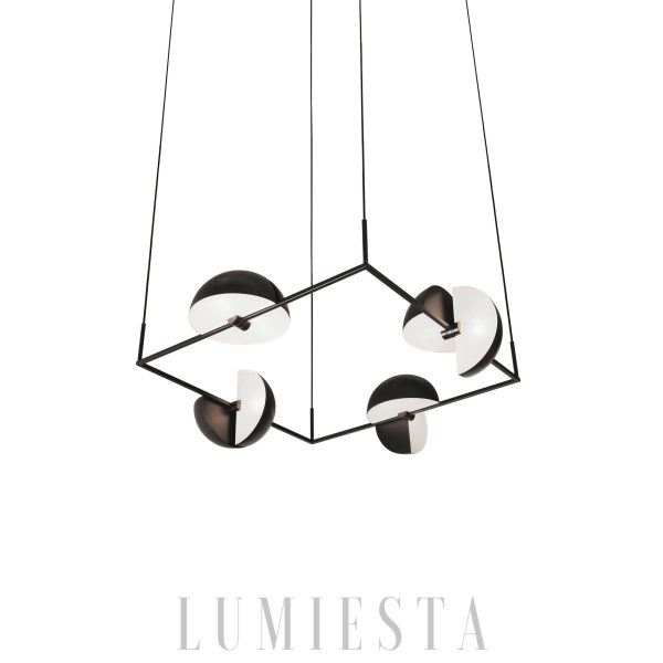 Elegancka lampa wisząca Trapeze Quartette w czarnym kolorze