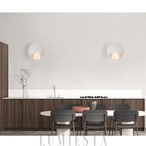 wm_14378227316348593146.jpg Nowoczesna biało-czarna lampa ścienna z okrągłym kloszem