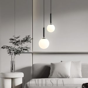 Lampa wisząca Bosso Alabaster mosiądz biały 12cm 35cm