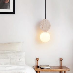 wm_14483072295350946489.jpg Luksusowa trawertynowa lampa wisząca rzeźbiona okrągła