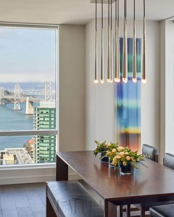 Anelo - Lampa wisząca mosiężna z kryształami 10-ramienna