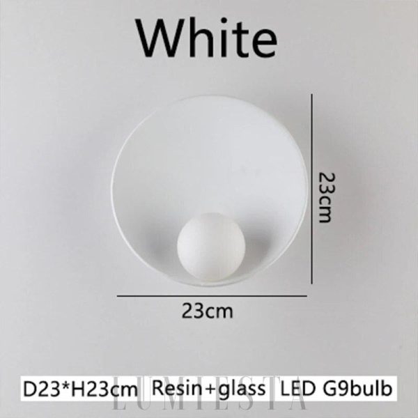 wm_14509028171237997933.jpg Nowoczesna biało-czarna lampa ścienna z okrągłym kloszem