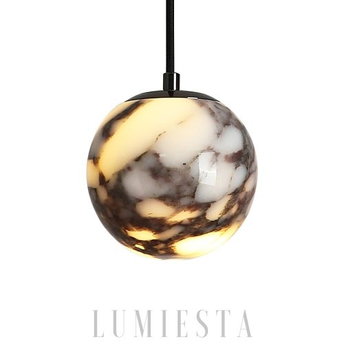 Elige - Marmurowa kulista lampa wisząca 15 cm biała luksusowa