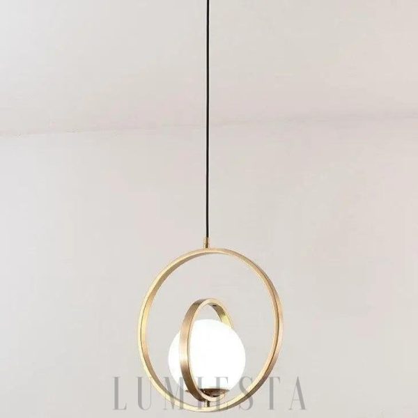 Lampa wisząca złota w nowoczesnym okrągłym stylu