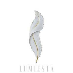 Lombok - Lampa ścienna Pióro biała/złota 24–91 cm