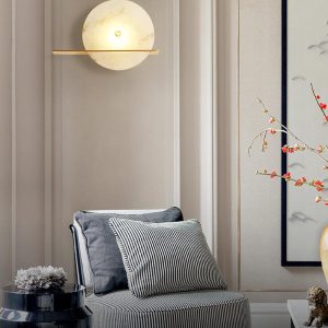 Tambora - Nowoczesna okrągła lampa ścienna alabastrowa 31 cm