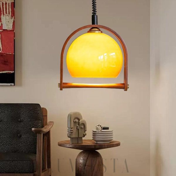 Elegancka lampa wisząca Pallade 30 cm, kawowa