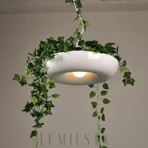 Nowoczesna lampa wisząca z doniczką na rośliny