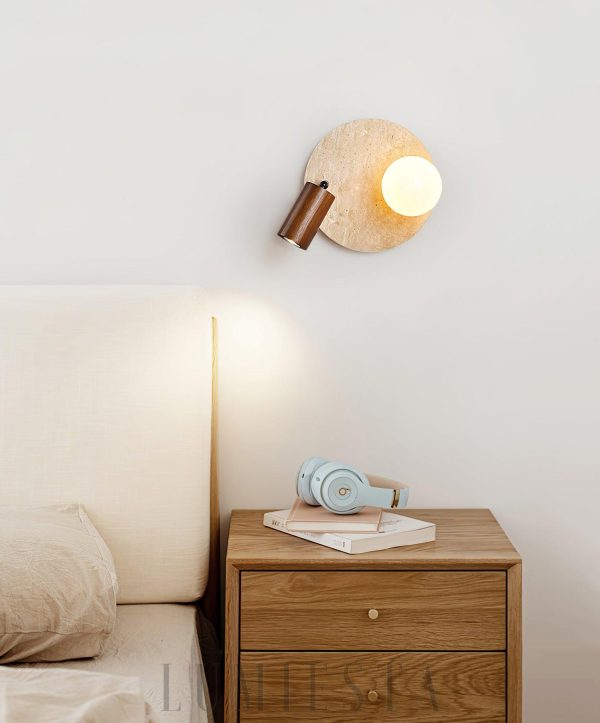 wm_14621200138263729588.jpg Lunara Duo okrągła lampa ścienna z trawertynu w kolorze orzechowym, 2 punktowa, nowoczesny kinkiet