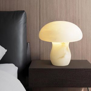 Corsica - Lampa stołowa Alabaster, styl grzybek, 30 cm