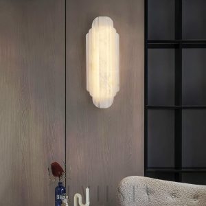 Reslera - Luksusowy kinkiet alabastrowy pionowy 50 i 75 cm