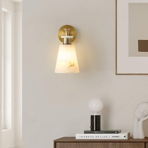 Galapagos - Kinkiet stożkowy alabastrowy, kolory, 12×25 cm