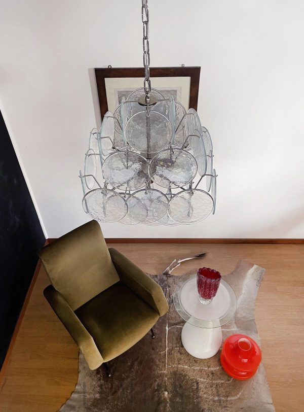 Lampa wisząca Vintage Murano z iryzującym szkłem 49cm