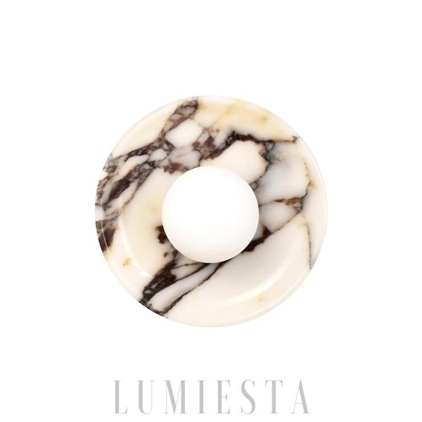 Elegancki okrągły kinkiet marmurowy Średnica 25 cm Biały