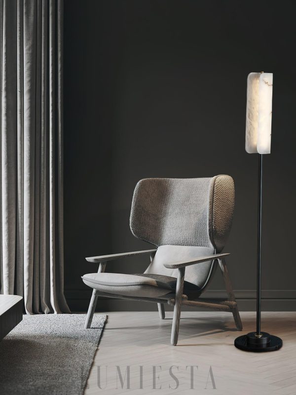 Years - Lampa 150 cm, mosiądz, alabaster, ciepłe światło