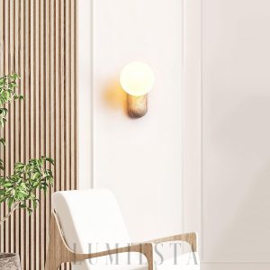 Kinkiet Travertine Origo kulisty klosz beżowy 7 5 cm 15 cm