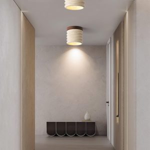 Vaarnii - Lampka sufitowa z trawertynu w beżowym stylu 12cm